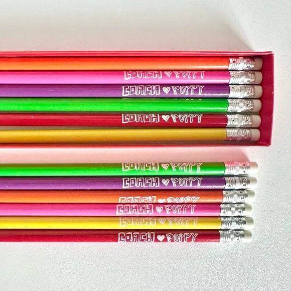 BNIB - Coach Poppy Limited Edition Collectors 12 Piece Pencil Box Set - Picture 8 of 12